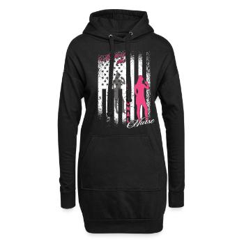 Infirmières et infirmiers correctionnels en milieu carcéral - Sweat-shirt à capuche long Femme - noir - Devant
