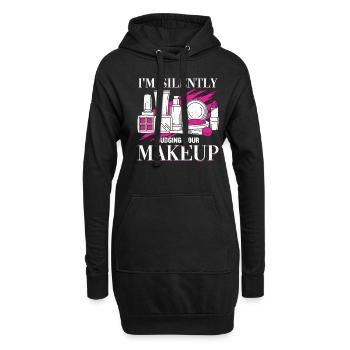 Je juge silencieusement votre cosmétécologue maquilleur - Sweat-shirt à capuche long Femme - noir - Devant