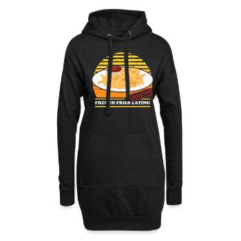 Frites restauration rapide frites restauration rapide cadeau - Sweat-shirt à capuche long Femme - noir - Devant