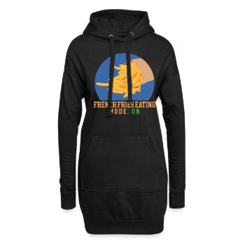 Frites restauration rapide frites cadeau - Sweat-shirt à capuche long Femme - noir - Devant