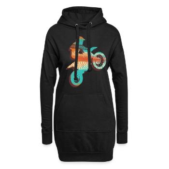 Motocross Motorrad Biker Bike - Hoodie-Kleid - Schwarz - Vorne