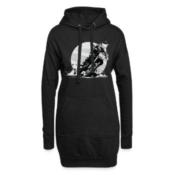 Motocross Motorradfahrer Biker Bike - Hoodie-Kleid - Schwarz - Vorne