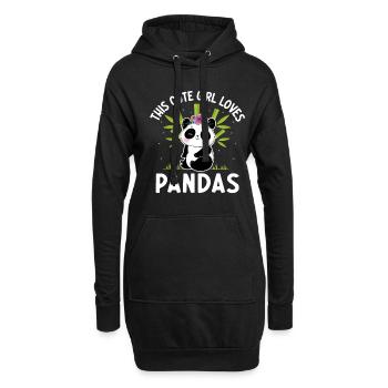 Cette jolie fille aime les animaux sauvages du panda - Sweat-shirt à capuche long Femme - noir - Devant