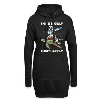 Astronaute de l’espace Animaux sauvages flottants Reptile - Sweat-shirt à capuche long Femme - noir - Devant