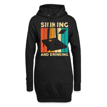 Lustiges Cornhole Corn Hole Retro - Hoodie-Kleid - Schwarz - Vorne