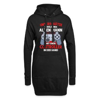 Zocker Geschenk Junge Gamer Controller Zocken - Hoodie-Kleid - Schwarz - Vorne