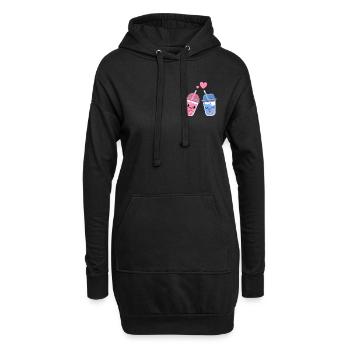 Thé à bulles - Sweat-shirt à capuche long Femme - noir - Devant