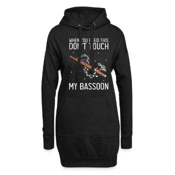 Basson pour basson anches et bassoniste - Sweat-shirt à capuche long Femme - noir - Devant