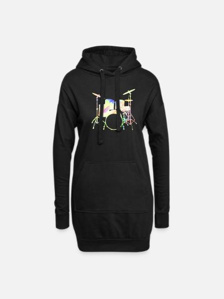 Drummers Drummers Drummers Drummers - Hoodie Dress - black