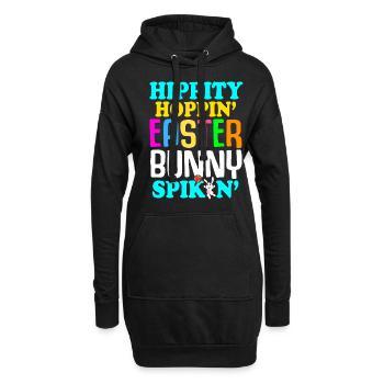 Ostern Volleyball Hase Ferien Kaninchen Sport - Hoodie-Kleid - Schwarz - Vorne