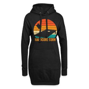 Drôle de trou de maïs Cornhole Retro - Sweat-shirt à capuche long Femme - noir - Devant