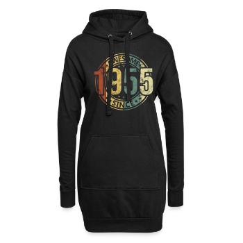 Génial depuis 1955 Retro Vintage Birthday - Sweat-shirt à capuche long Femme - noir - Devant