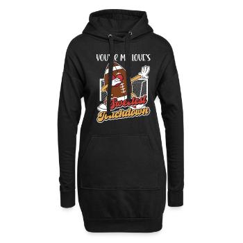 Valentinstag Fußball Paar Rugby Sport Liebe - Hoodie-Kleid - Schwarz - Vorne