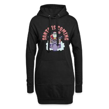 Scary Santa Weihnachten Urlaub Halloween - Hoodie-Kleid - Schwarz - Vorne