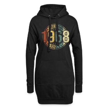 Génial depuis 1968 Retro Vintage Birthday - Sweat-shirt à capuche long Femme - noir - Devant