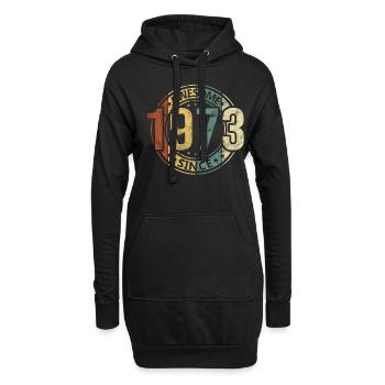 Génial depuis 1973 Retro Vintage Birthday - Sweat-shirt à capuche long Femme - noir - Devant