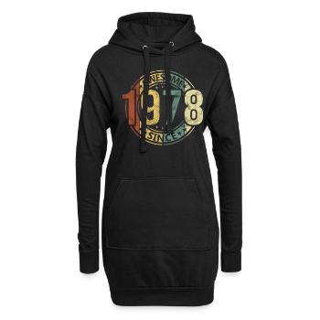 Génial depuis 1978 Retro Vintage Birthday - Sweat-shirt à capuche long Femme - noir - Devant