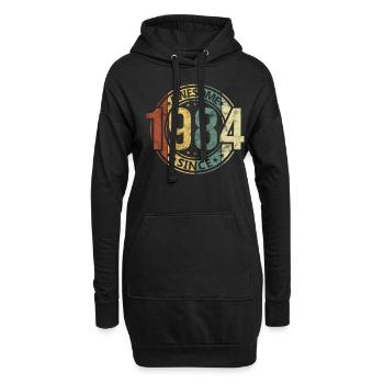 Génial depuis 1984 Retro Vintage Birthday - Sweat-shirt à capuche long Femme - noir - Devant
