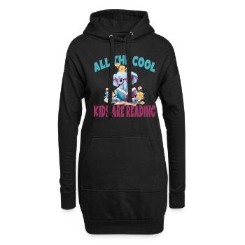 All The Cool Kids Are Reading Elefant - Hoodie-Kleid - Schwarz - Vorne