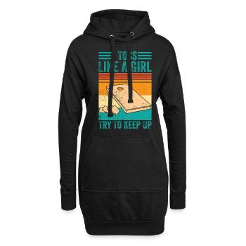 Drôle de trou de maïs - Sweat-shirt à capuche long Femme - noir - Devant