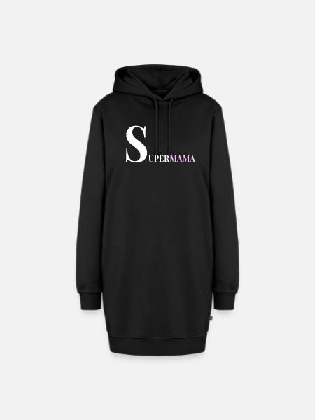 Supermama - Hoodie-Kleid - Schwarz