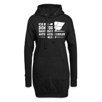 Doktortitel Doktorarbeit cooler Doktor - Hoodie-Kleid - Schwarz - Vorne