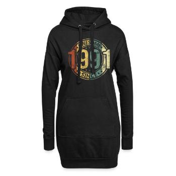 Génial depuis 1991 Retro Vintage Birthday - Sweat-shirt à capuche long Femme - noir - Devant