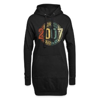Génial depuis 2007 Retro Vintage Birthday - Sweat-shirt à capuche long Femme - noir - Devant
