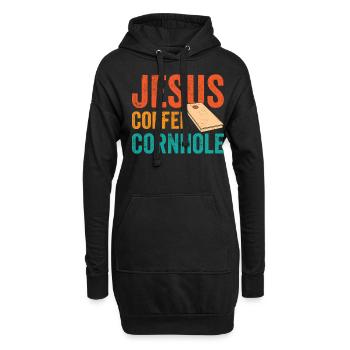 Cornhole Corn Hole Retro - Hoodie-Kleid - Schwarz - Vorne