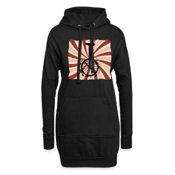 Einrad Rétro Unicycle - Sweat-shirt à capuche long Femme - noir - Devant