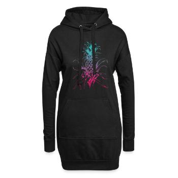 Vaporwave Ananas Hawaii Sommer Tropische Früchte - Hoodie-Kleid - Schwarz - Vorne