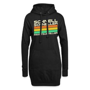 Paketbote Paketzusteller Paketdienst - Hoodie-Kleid - Schwarz - Vorne