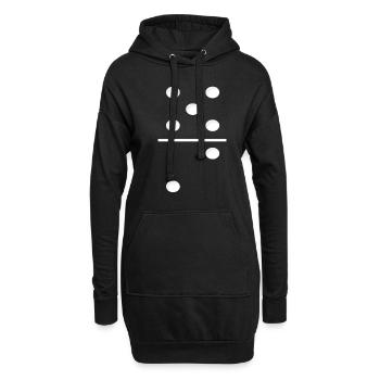 Domino Game Tile 5-2 - Lustiges Gruppenkostüm - Hoodie-Kleid - Schwarz - Vorne