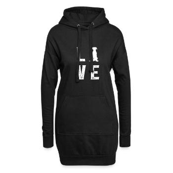 Grand danois Amour - Sweat-shirt à capuche long Femme - noir - Devant