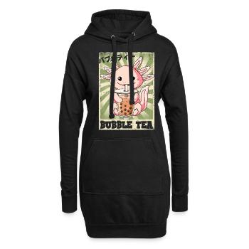 Boba Tea Axolotl Bubble Tea - Hoodie-Kleid - Schwarz - Vorne