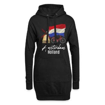 Nehterlands flag windmill Netherlands - Hoodie Dress - black - Front
