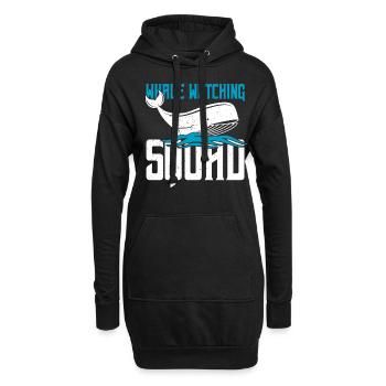 Rorqual bleu pour béluga et mammifères marins - Sweat-shirt à capuche long Femme - noir - Devant