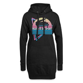 Piano Is My Sport Clavier Piano Rétro - Sweat-shirt à capuche long Femme - noir - Devant