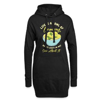 Zitrone Frucht Limonade Zitrusfrüchte - Hoodie-Kleid - Schwarz - Vorne