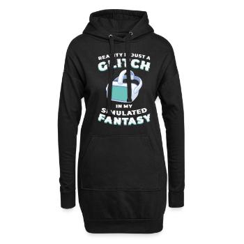 Simulation Fantasie Realität Science Fiction - Hoodie-Kleid - Schwarz - Vorne
