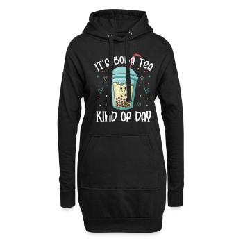 Es Ist Boba Tee Art Des Tages Bubble Tea Liebhaber - Hoodie-Kleid - Schwarz - Vorne