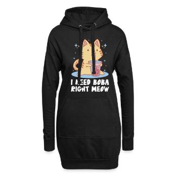 Ich Brauche Boba Right Meow Bubble Tea Boba Tea - Hoodie-Kleid - Schwarz - Vorne