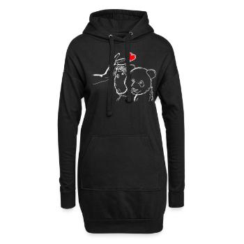 Panda Liebe Panda High Five - Hoodie-Kleid - Schwarz - Vorne