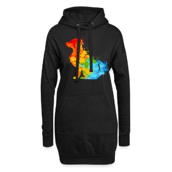 Hund Splash Art Hunde Tierliebhaber - Hoodie-Kleid - Schwarz - Vorne