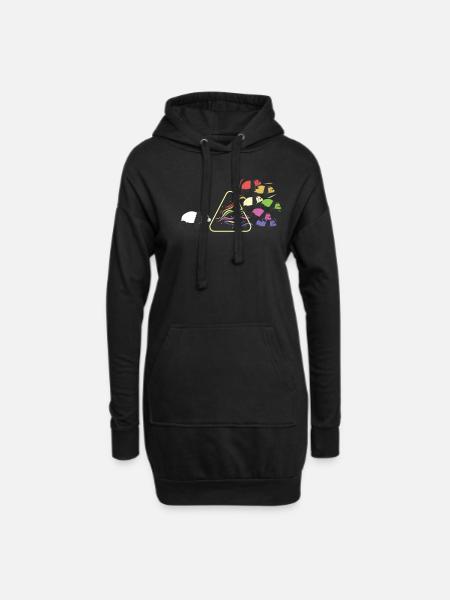 Prisma Panda Licht Dreieckes Lichtspektrum - Hoodie-Kleid - Schwarz