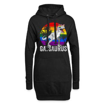 Homosexuell Stolz Regenbogen Flagge Dinosaurier Tr - Hoodie-Kleid - Schwarz - Vorne