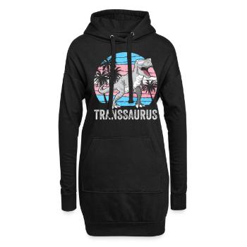 Transgender Stolz Trans Flagge Dinosaurier Trex LG - Hoodie-Kleid - Schwarz - Vorne