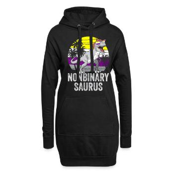 Non Binary Pride Flag Dinosaur Trex LGBTQ - Hoodie Dress - black - Front