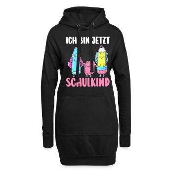 Schulkind Schulbeginn Erste Klasse Einschulung - Hoodie-Kleid - Schwarz - Vorne