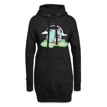 Asexual Pride Ace Flag Mignon Grenouille Subtil LGBTQ - Sweat-shirt à capuche long Femme - noir - Devant